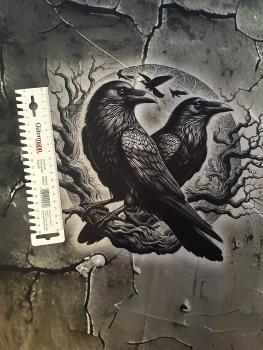 Hugin & Munin - großes Panel - French Terry