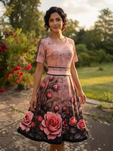 Roses and Notes - Bordüre - Jersey